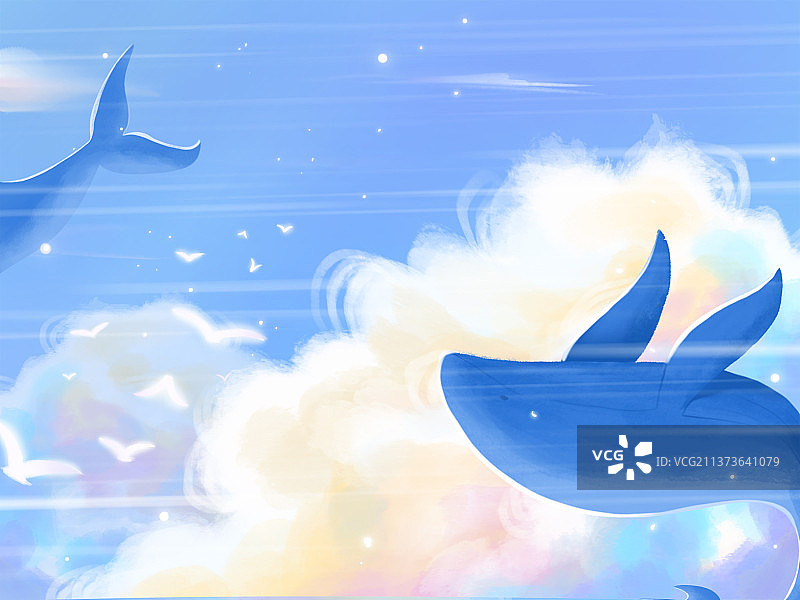 儿插飞翔在空中的鱼图片素材