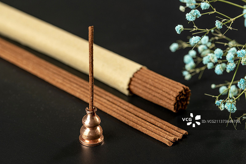 线香香插特写图片素材