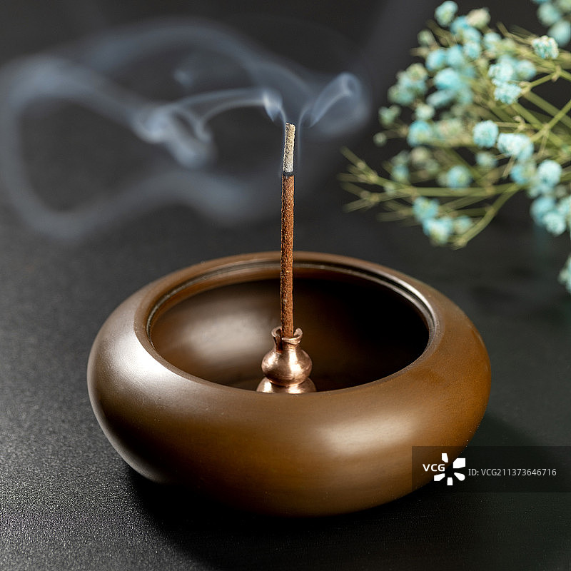 线香香插特写图片素材