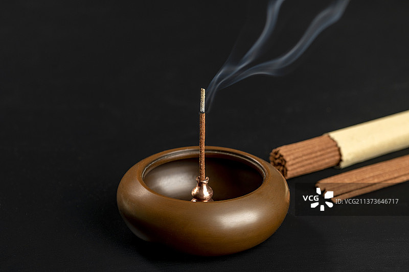 线香香插特写图片素材