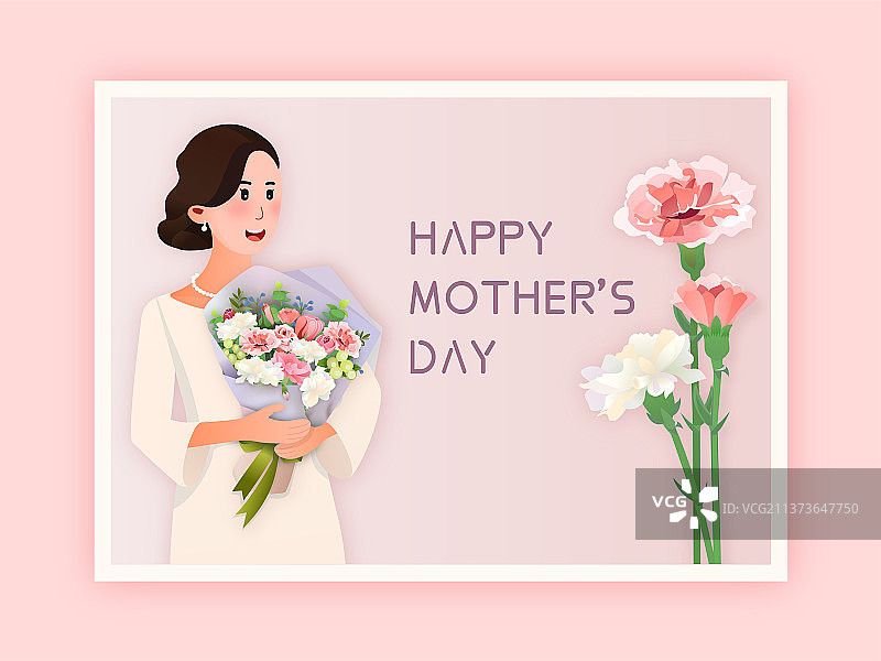 母亲节康乃馨插画矢量素材图片素材