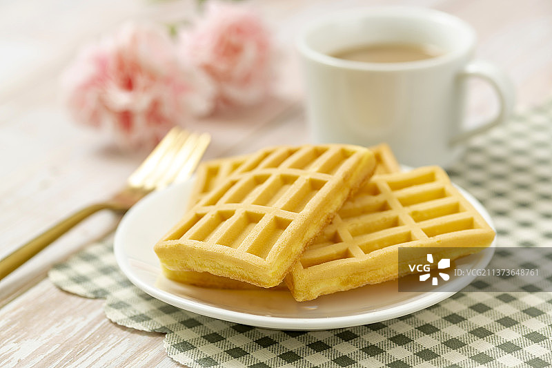 烘焙点心华夫饼特写图片素材