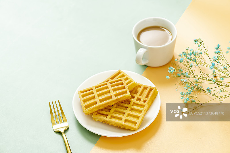 烘焙点心华夫饼特写图片素材
