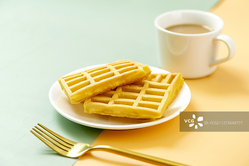 烘焙点心华夫饼特写图片素材