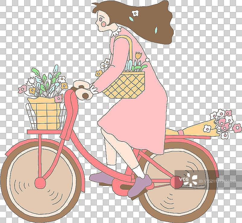 骑车女孩图片素材