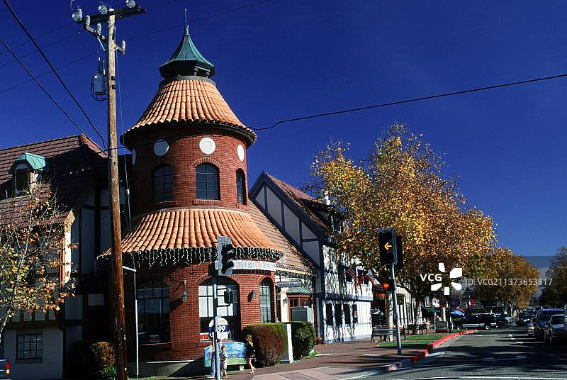 美国加利福尼亚州索尔万丹麦村风光图片素材