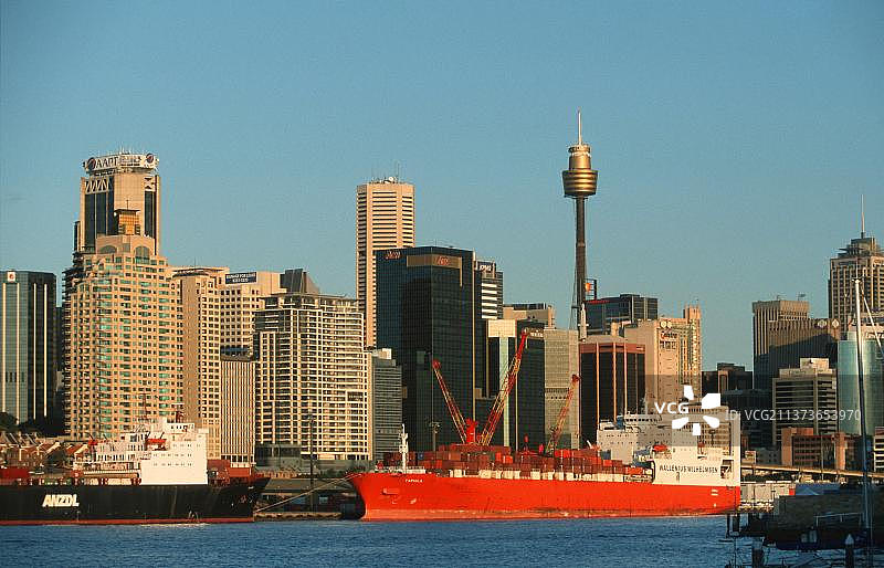 悉尼情人港天际线与AMP塔图片素材