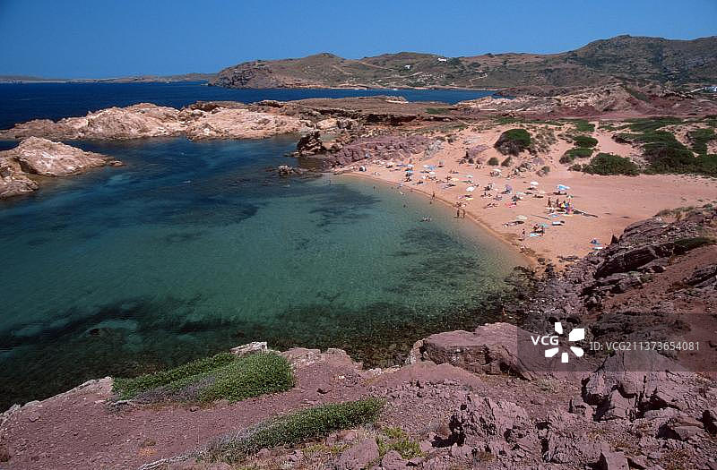 西班牙梅诺卡岛普雷贡达湾景色图片素材