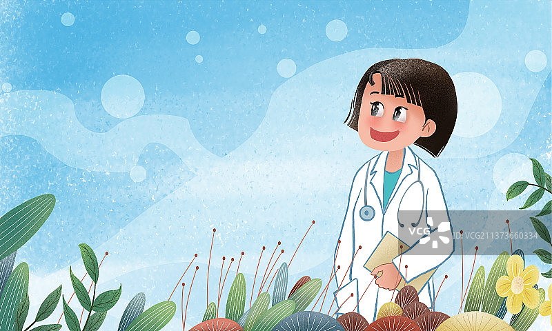 医师节 拿着病历的女医生图片素材