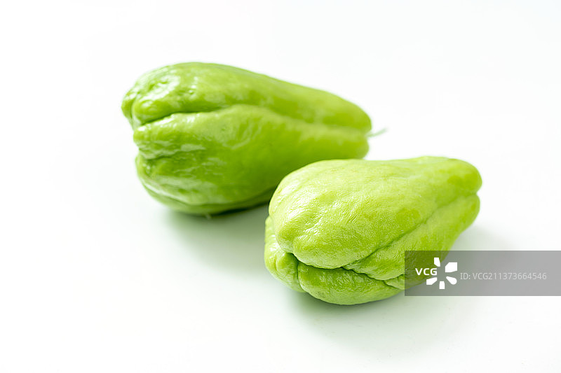 佛手瓜特写白色背景图片素材