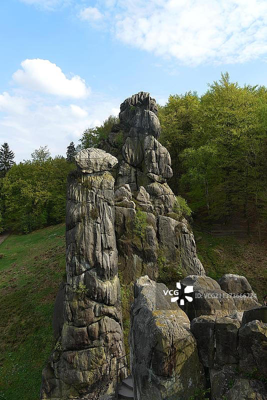 埃克斯特恩施泰因，条顿堡森林，霍恩-巴特明贝格，北莱茵-威斯特法伦州，德国，欧洲图片素材