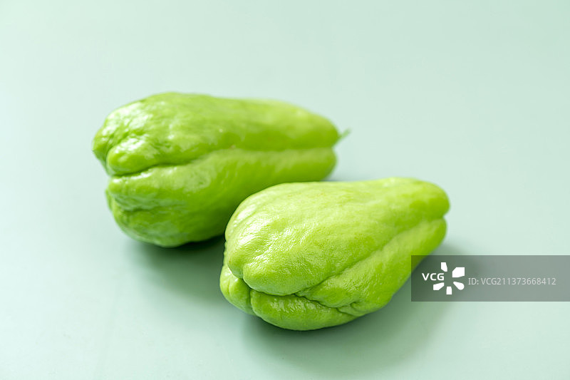 佛手瓜特写绿色莫兰迪色系背景图片素材