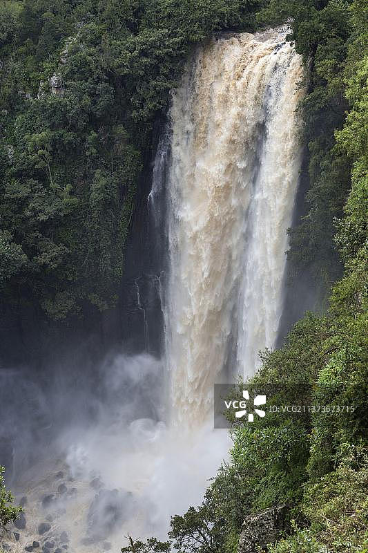 肯尼亚埃瓦索恩吉罗河汤普森瀑布丰水期景观图片素材
