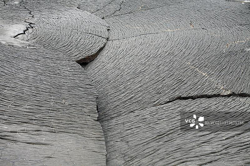 加拉帕戈斯群岛圣地亚哥岛苏利湾的凝固熔岩流图案图片素材