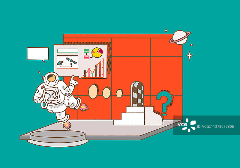 太空空间站宇航员数据高科技空间金融商业问号平台宇宙图片素材