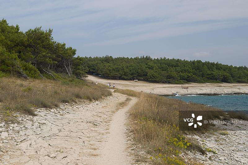 克罗地亚伊斯特拉卡门尼亚克角自然公园徒步小径图片素材