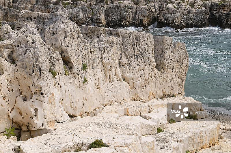 岩石海岸，Rt，卡门尼克角自然公园，伊斯特拉，克罗地亚，欧洲图片素材