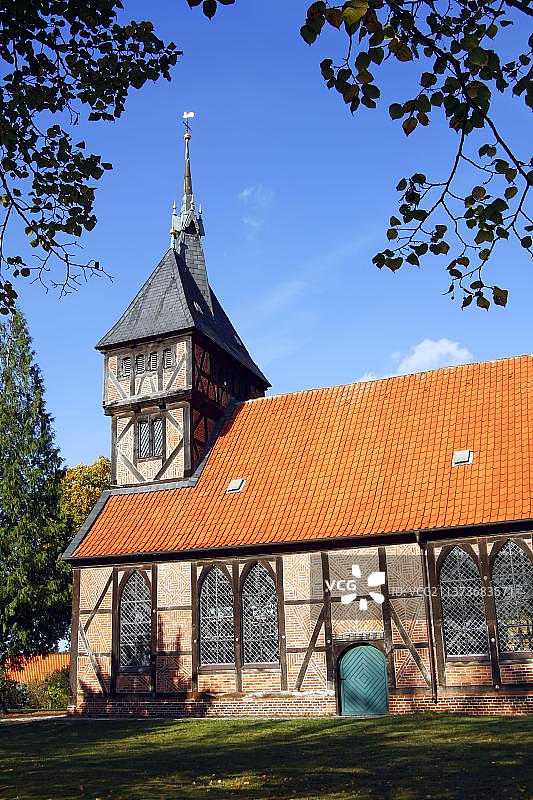 圣玛丽教堂，德国下萨克森州特里普考图片素材