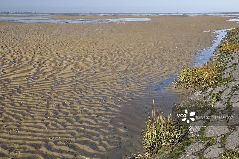 德国下萨克森瓦登海国家公园库克斯哈芬杜嫩的滩涂图片素材