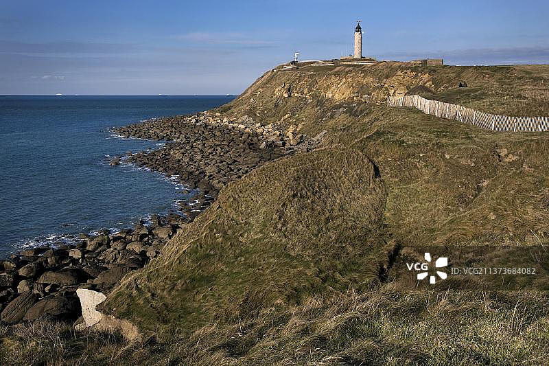 欧洲法国奥帕尔海岸的格里内角灯塔图片素材