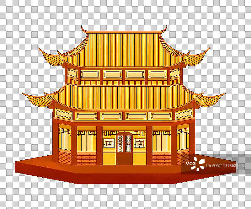 国潮建筑中式房屋素材图片素材