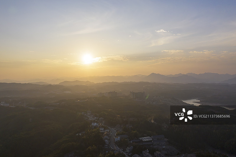 航拍温州市文成县自然风光鸟瞰图图片素材