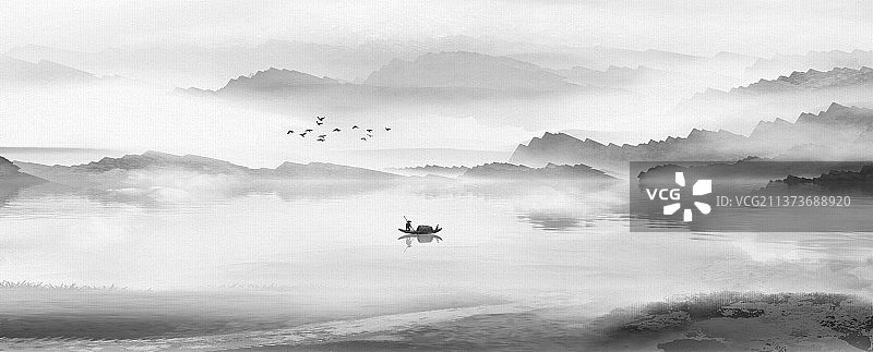 水墨山水画图片素材