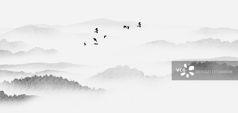 水墨山水画图片素材