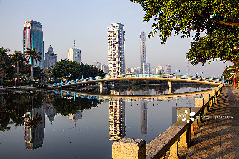 清晨的筼筜湖图片素材