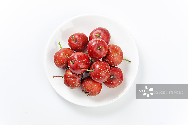山楂特写白色背景图片素材