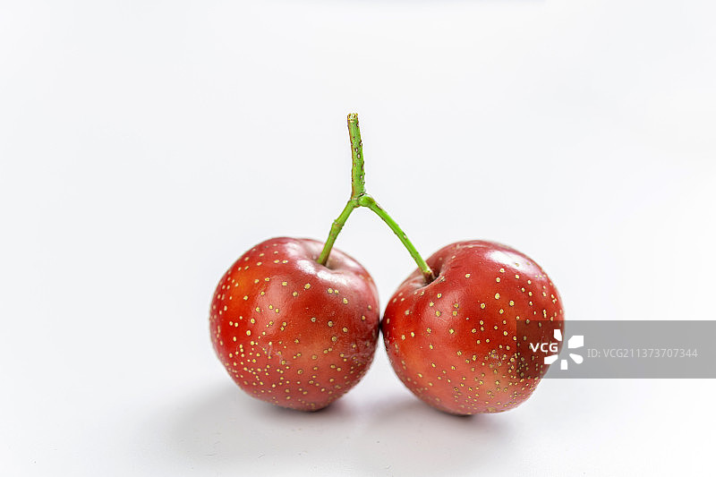 山楂特写白色背景图片素材