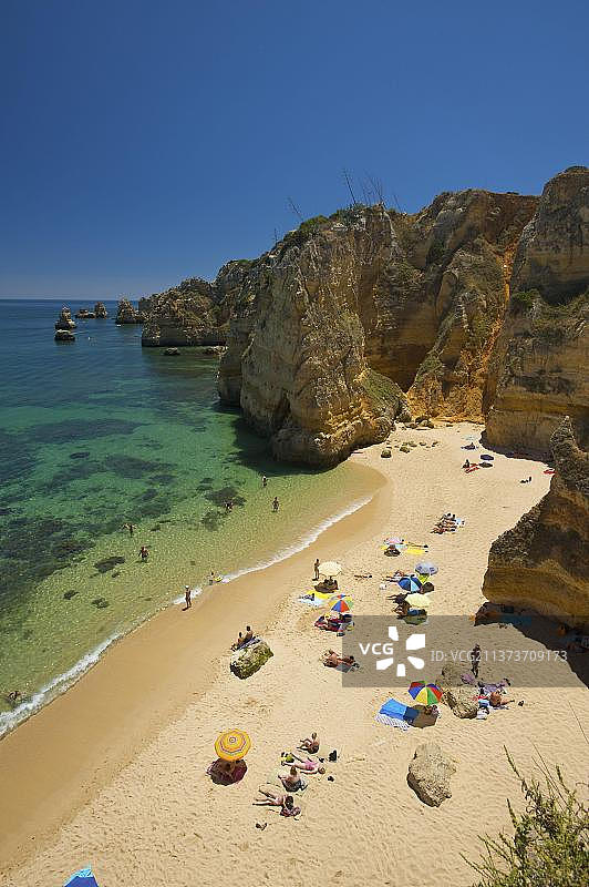 葡萄牙阿尔加维多纳安娜海滩风光图片素材