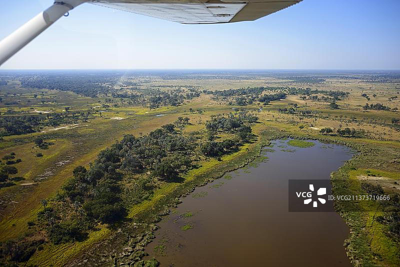 非洲博茨瓦纳奥卡万戈三角洲鸟瞰图图片素材