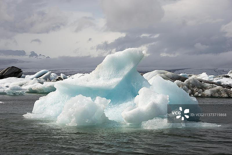 冰块，冰川湖，杰古沙龙冰河湖，冰岛，欧洲图片素材