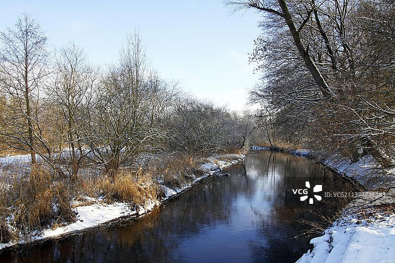 德国石勒苏益格-荷尔斯泰因州阿尔斯特河上阿尔斯特河自然保护区图片素材