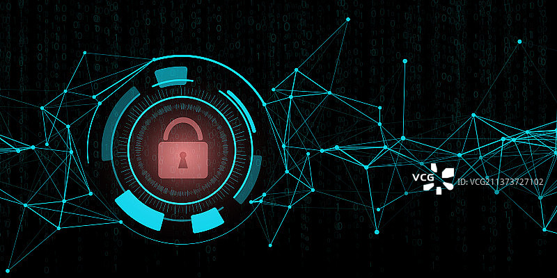 带有关闭小锁的互联网安全技术概念图图片素材