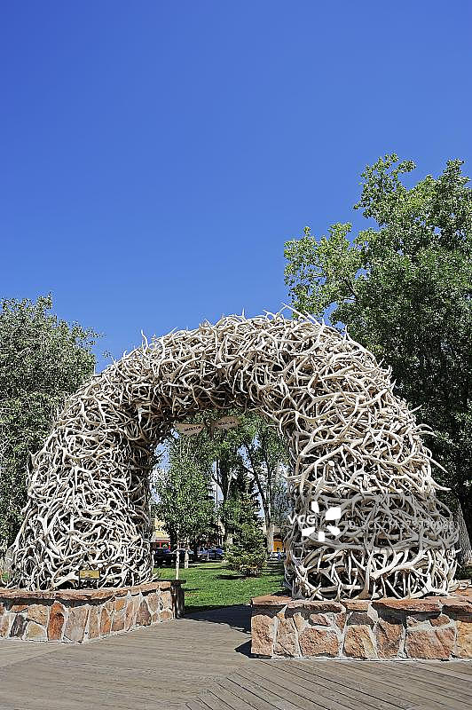 怀俄明州杰克逊市马鹿角牌楼图片素材