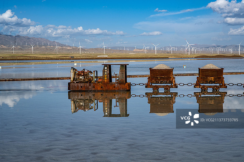 青海海西茶卡盐湖空中一号图片素材