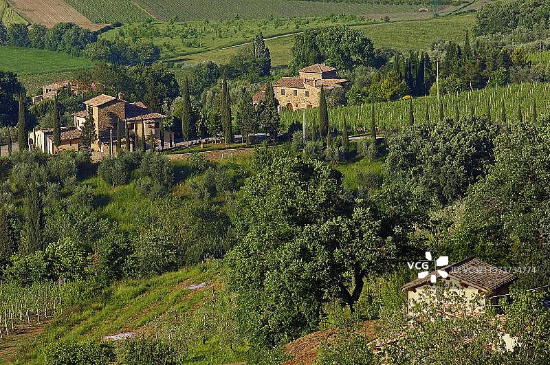 意大利托斯卡纳蒙塔尔奇诺，奥尔恰谷世界遗产图片素材