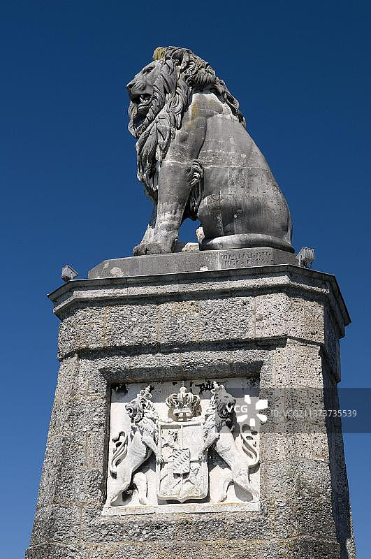 德国巴伐利亚林道博登湖的狮子图片素材