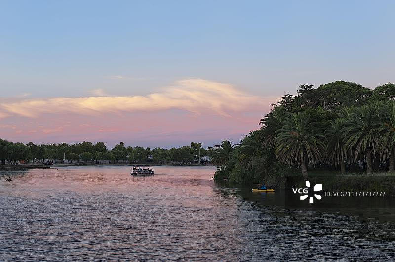 阿根廷Entre Rios省Gualeguaychu市Gualeguaychu河风光图片素材