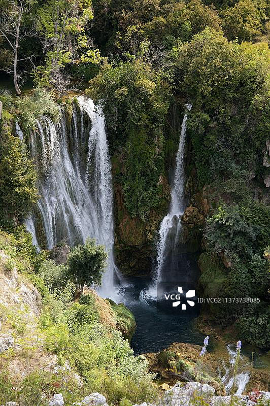 克罗地亚达尔马提亚希贝尼克-克宁克尔卡瀑布国家公园图片素材