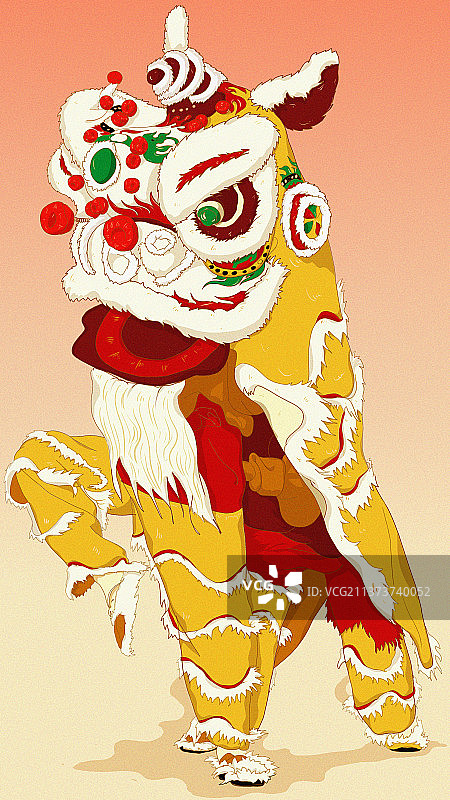 插画-舞狮图片素材