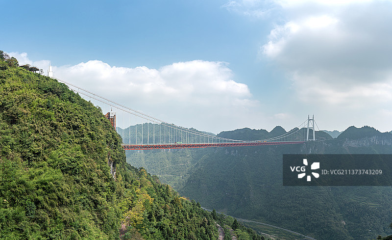 湖南 湘西 吉首 德夯大峡谷和矮寨特大悬索桥图片素材