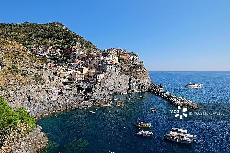 意大利里维埃拉五渔村之一：马纳罗拉图片素材