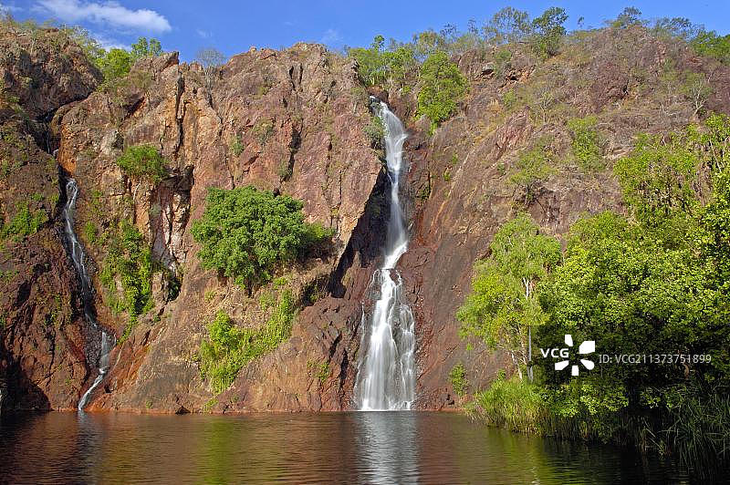 汪吉瀑布，利奇菲尔德国家公园，澳大利亚北部领土，大洋洲图片素材