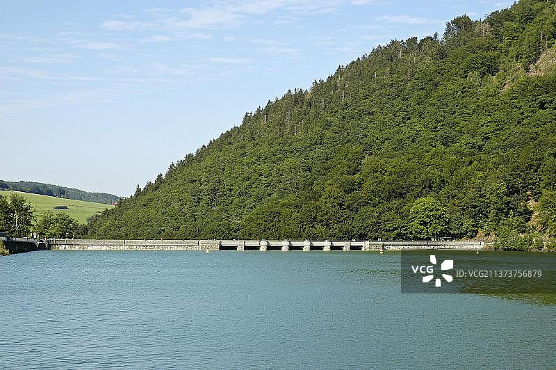 retaining wall, natural preserve, Diemelsee, reservoir, Brilon, Marsberg, North Rhine-Westphalia, Germany, Europe图片素材