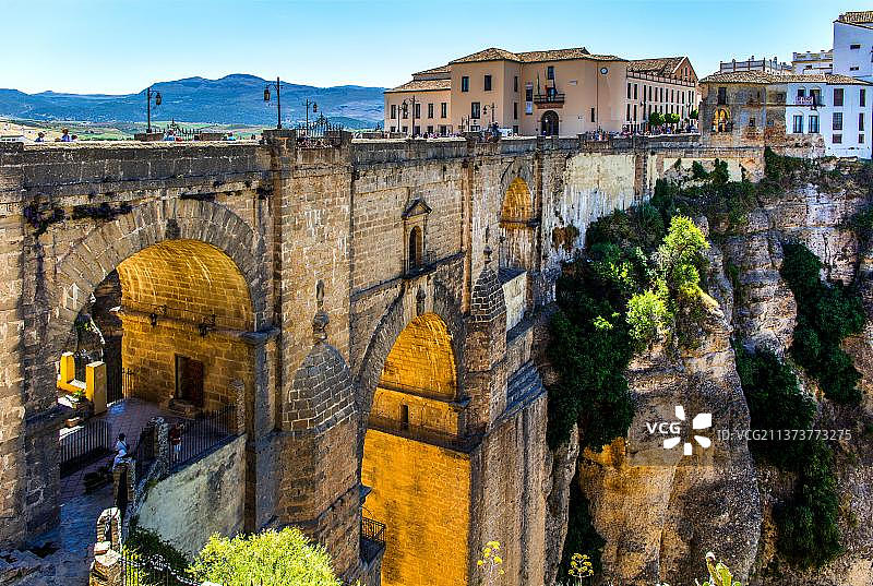 西班牙安达卢西亚隆达塔霍峡谷新桥图片素材