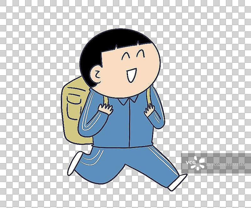 元素：开心上学的学生图片素材