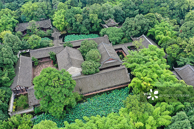 俯瞰三苏祠博物馆+四川省眉山市东坡区三苏祠博物馆图片素材